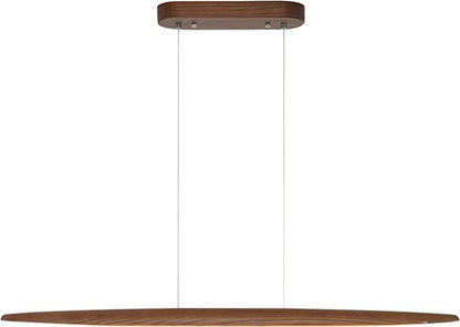 YISDESIGN 71" Wood Linear Pendant Light Wood Linear Dinning Room Light Island Lights LED Dimmable Chandelier 40w for Dining Room Billiard & Pool Table Walnut Color