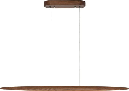 YISDESIGN 71" Wood Linear Pendant Light Wood Linear Dinning Room Light Island Lights LED Dimmable Chandelier 40w for Dining Room Billiard & Pool Table Walnut Color
