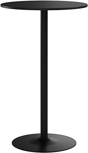 Black round table on a white background