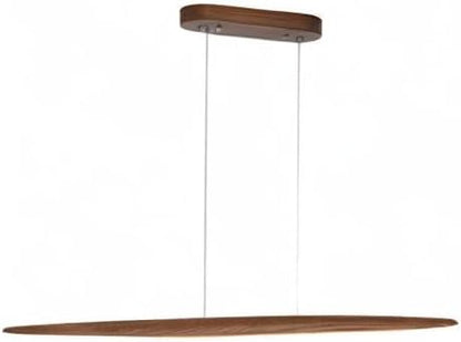 Wooden pendant light fixture on a white background