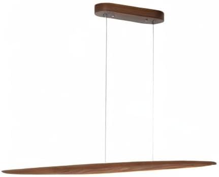 YISDESIGN Wood Linear Pendant Hanging Light Fixture Minimalist Light Linear Chandelier Wood Kitchen Island Lighting 40w Dimmable for Dining Room Dining Table Living Room Pool Table Walnut Color
