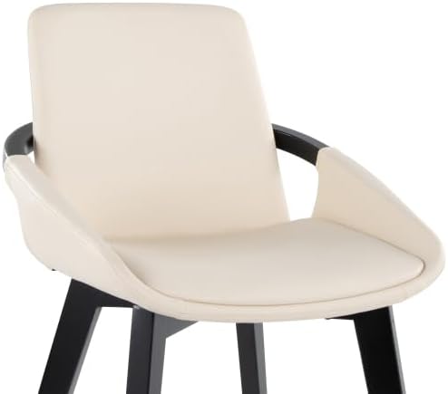 Beige chair with black legs on a white background