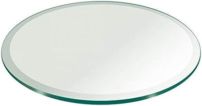 21 Inch Round Tempered Glass Table Top Beveled Polished Edge -3/8” Thick Round Glass Table Top–Heavy Duty, Dining, Coffee, and Office Tables by Fab Glass and Mirror