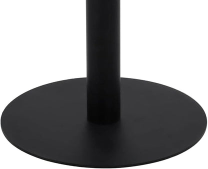 31.5in Round Dark Brown Dining Table for 2, Modern MDF Kitchen Bistro Table with Sturdy Steel Legs, Compact Small Dining Room or Coffee Bar Table for Living Spaces