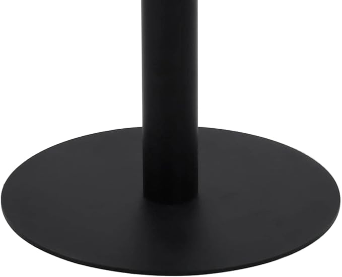 Dark Brown Round Bistro Table 31.5 in MDF Steel Modern Small Dining Table for 2 Indoor Compact Breakfast Nook Bar Kitchen Living Room