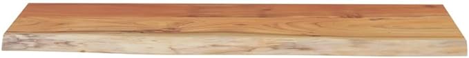 Solid Acacia Wood Live Edge Shelf Wall Mounted for Decorative Items with Shelf Supporting 165.3 lbs, Rustic Wall for Living Room, Natural Wood Tone Acacia 27.6 x 11.8 x 1.5 Inches