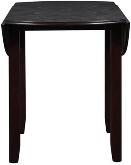 New Classic Furniture Gia 3-Piece Drop Leaf Dining Table Set with 2 Chairs, 42-Inch, Ebony