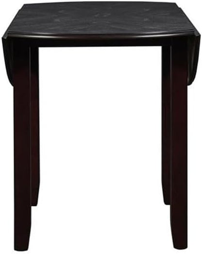 New Classic Furniture Gia 3-Piece Drop Leaf Dining Table Set with 2 Chairs, 42-Inch, Ebony