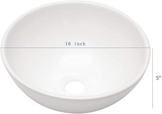 Mocoloo Vessel Sink 16'' x 16'' Bathroom Sink Countertop Small Ceramic Bathroom Sinks White Porcelain Vanity Bowl Above Counter Art Basin