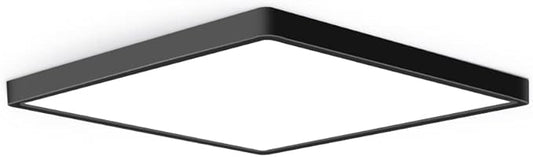 12inch 24W LED Flush Mount Ceiling Light, 6000K Square LED Ceiling Light, Black Flat Panel Lighting for Bedroom, Kitchen, Living Room