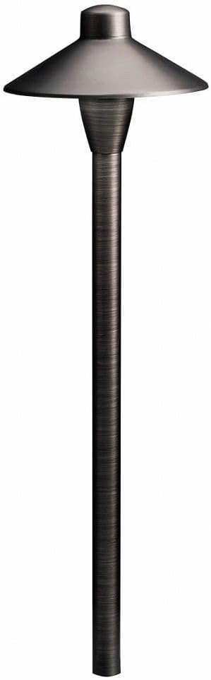 Kichler 1-Light Outdoor Path Light in Centennial Brass, Outdoor Landscape Lighting Fixture for Pathway, Garden and Yard, 12-Volt Low Voltage, (21" H x 6.75" DIA), 15478CBR