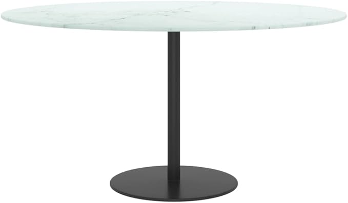 31.5" Round Tempered Glass Table Top, Marble Pattern, Scratch & Heat Resistant, Easy Clean, Indoor/Outdoor