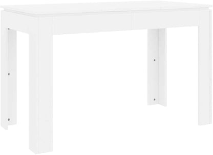 Modern White Engineered Wood Dining Table 47.2"x23.6"x29.9" Small Kitchen Island Table for Dining Room Kitchen Breakfast Bar Compact Spaces