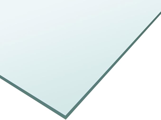 Tempered Glass Tabletop 24x24 in Square Clear Table Top Modern Minimalist Dining Office Coffee Work Surface Durable for Indoor Outdoor Patio Kitchen