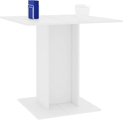 Modern Small Dining Table 31.5 in Square White Engineered Wood Matte Finish Dinner Table for 4 Indoor Kitchen Dining Room Apartment