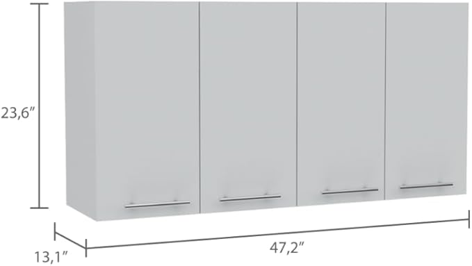 GOWE White and Light Oak 4-Shelf 6-Door 2-Piece Kitchen Set, Kitchen Island and Upper Wall Cabinet
