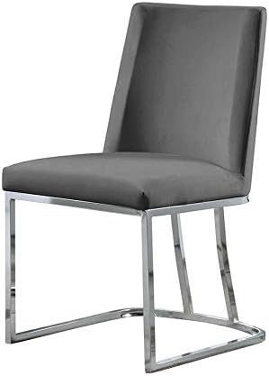 Gray chair with metal legs on a white background