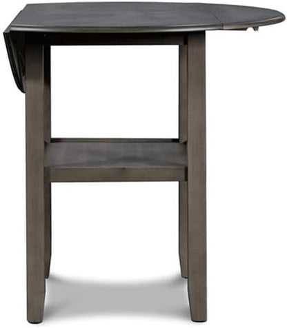 Wooden drop-leaf table on a white background