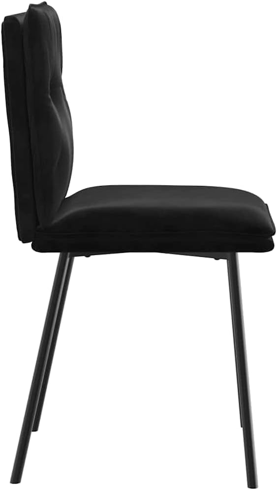 Modern Velvet Dining Chairs Set of 2 Black Metal Frame with Thick Foam Padding for Kitchen Living Room Dining Room Furniture Comfortable Accent Seating