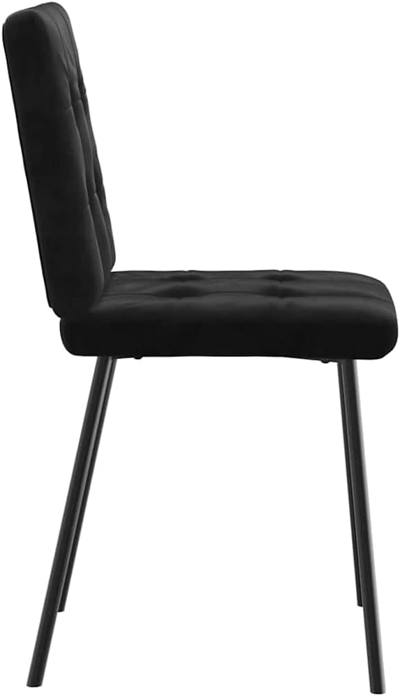 Black Velvet Dining Chairs Set of 2 Modern Accent Chairs with 242 lbs Capacity 21.3 x 17.7 x 32.7 in for Dining Room Kitchen Living Room Bedroom