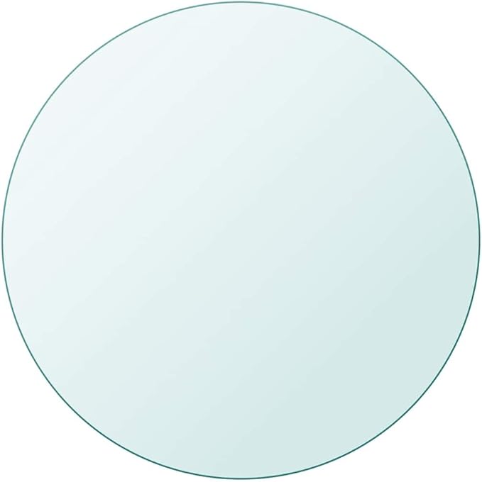 31.5 in Round Tempered Glass Table Top, Polished Synthetic Glass Dining Surface, Scratch-Resistant & Sturdy for Patio, Kitchen, Office Modern Replacement Tabletop, Easy Wipe Clean