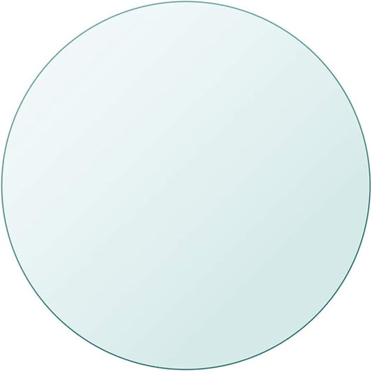 31.5 in Round Tempered Glass Table Top, Polished Synthetic Glass Dining Surface, Scratch-Resistant & Sturdy for Patio, Kitchen, Office Modern Replacement Tabletop, Easy Wipe Clean