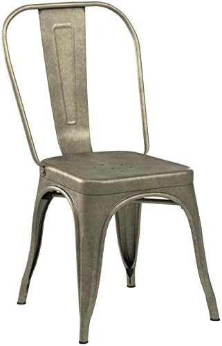FDW Dining Chairs Set of 4 Metal Chairs Patio Chair Dining Room Kitchen Chair 18 Inches Seat Height Tolix Restaurant Chairs Trattoria Metal Indoor Outdoor Chairs Bar Stackable Chair