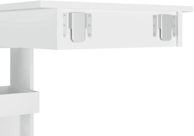 White Wall Bar Table, Engineered Wood, 17.7x40.2x40.7 Inch, Space Saving Dining Room Table, Modern Kitchen Table for 4 People