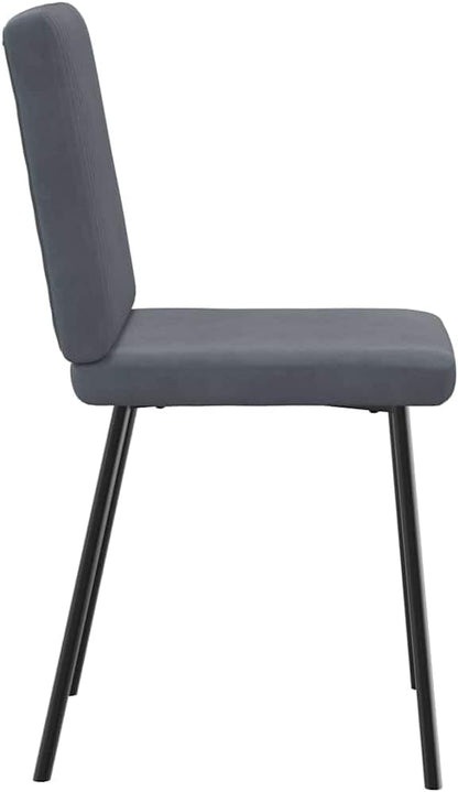 Modern Velvet Dining Chairs Set of 2 Dark Gray Accent Chairs with Metal Wood Frame - Sturdy Kitchen & Living Room Furniture, Comfortable Foam Padding