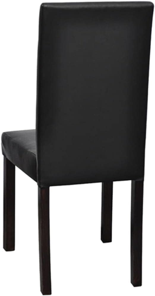 4-Piece Black Faux Leather Dining Chairs Set with Thick Padding, Modern Farmhouse Kitchen Furniture for Dining Room, Comfortable Accent Chairs