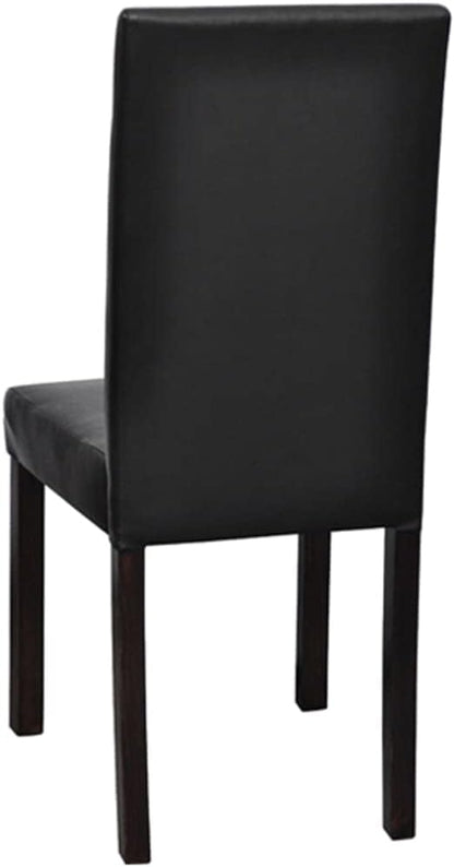4-Piece Black Faux Leather Dining Chairs Set with Thick Padding, Modern Farmhouse Kitchen Furniture for Dining Room, Comfortable Accent Chairs