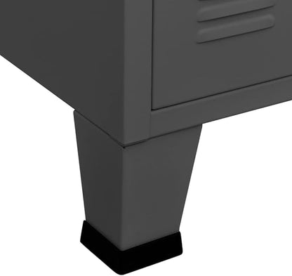 Anthracite Metal Sideboard, Rectangular Storage Cabinet, 41.3" Living Room Buffet, Matte Finish, 3-Door, Industrial Design Furniture for Home Kitchen Furnitur