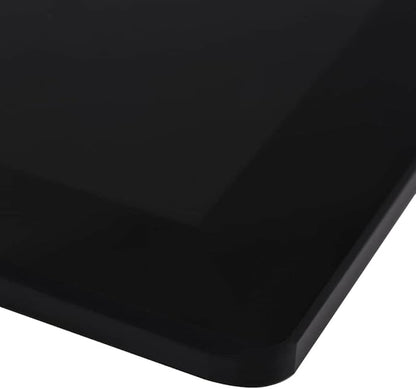 vidaXL Tempered Glass Table Top, Square Design, Easy-Clean, Scratch-Resistant, Durable, Versatile Use for Dining, Coffee, or Garden Tables, 27.6"x27.6", Black