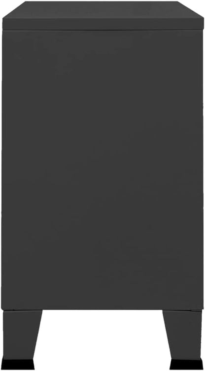Black Metal Glass Sideboard 41.3x24.4in with 3 Doors Matte Buffet Storage Cabinet for Dining Room Living Room Entryway
