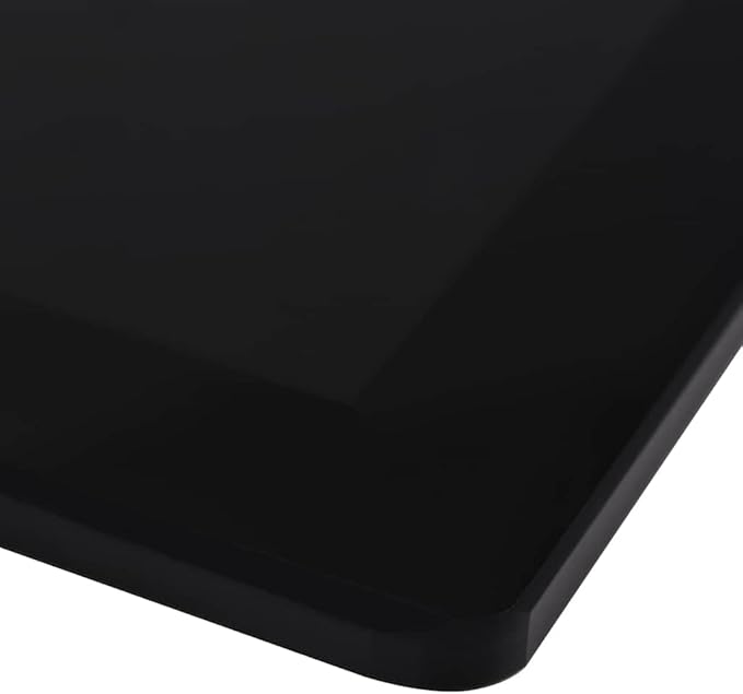 Square Black Tempered Glass Tabletop 27.6 x 27.6 in Heat Scratch Resistant High Gloss Modern Dining Coffee Counter for Patio Kitchen Living Room