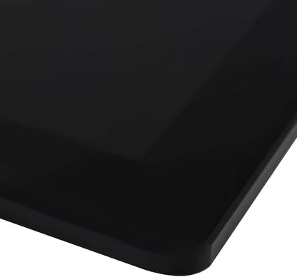 Square Black Tempered Glass Tabletop 27.6 x 27.6 in Heat Scratch Resistant High Gloss Modern Dining Coffee Counter for Patio Kitchen Living Room