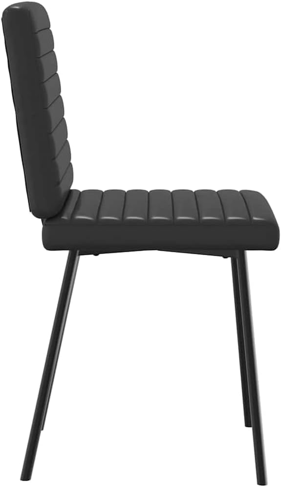2-Pack Black Faux Leather Dining Chairs Modern Farmhouse Design with Metal Frame, Sturdy Kitchen Chairs for Dining Room Living Room Comedor