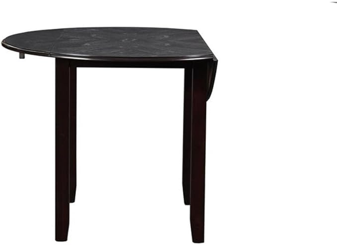 New Classic Furniture Gia 3-Piece Drop Leaf Dining Table Set with 2 Chairs, 42-Inch, Ebony