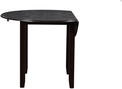 New Classic Furniture Gia 3-Piece Drop Leaf Dining Table Set with 2 Chairs, 42-Inch, Ebony