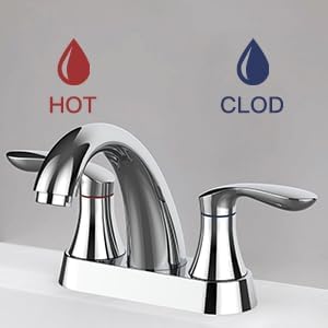 Bathroom Faucet, 4 Inch Bathroom Faucets for Sink 3 Hole, Centerset Bathroom Sink Faucet with Pop Up Drain and cUPC Lead-Free Hose(Chrome)