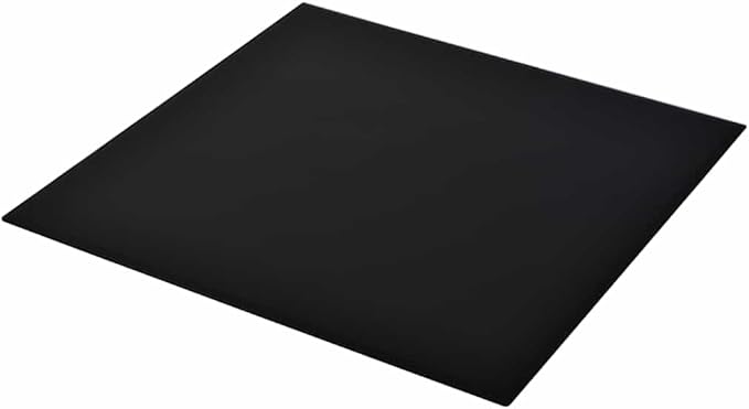 Square Black Tempered Glass Tabletop 27.6 x 27.6 in Heat Scratch Resistant High Gloss Modern Dining Coffee Counter for Patio Kitchen Living Room