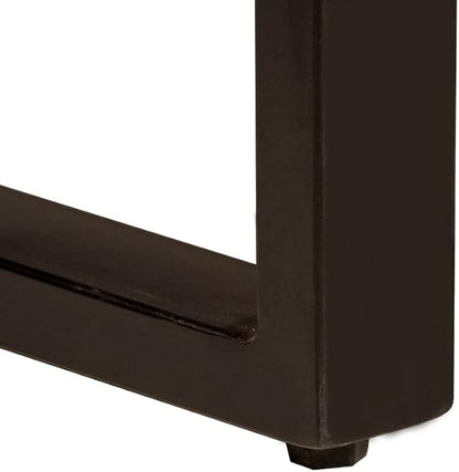 Dining Table Industrial 86.6 inch Large Rectangular Mango Wood Top Black Iron Legs Seats 8 Extendable Look for Dining Room Kitchen Open Plan Loft