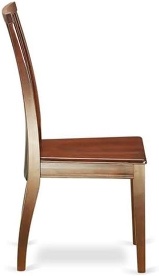 East West Furniture IPC-MAH-W Ipswich Kitchen Dining Chairs - Slat Back Wooden Seat Chairs, Set of 2, Mahogany