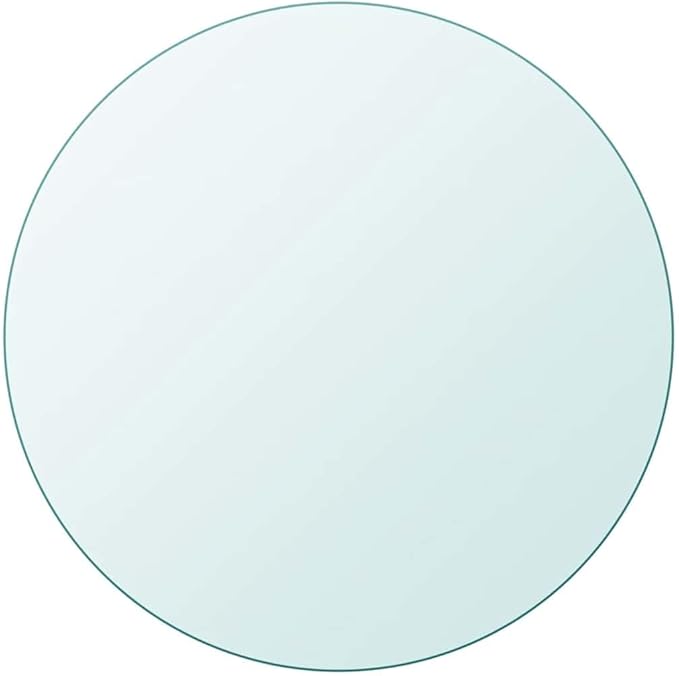 31.5" Round Tempered Glass Tabletop Scratch-Resistant Polished Dining Countertop for Modern Kitchen Patio Garden Indoor Outdoor Use