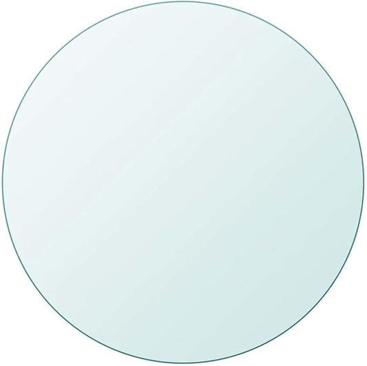 31.5" Round Tempered Glass Tabletop Scratch-Resistant Polished Dining Countertop for Modern Kitchen Patio Garden Indoor Outdoor Use