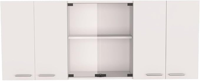 GOWE White and Onyx 2-Piece Kitchen Set, Kitchen Island and Wall Cabinet