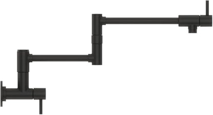 Pfister Lita Pot Filler Kitchen Faucet, 2-Handle, Wall Mounted, Single Hole, Matte Black Finish, GT533PFB