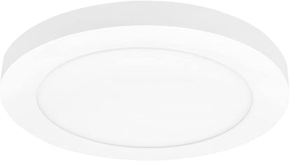 Maxxima 9 in. LED Flush Mount Ceiling Light Fixture - 1500 Lumens, 5 CCT 2700K-5000K, Round Color Selectable Panel Light, Dimmable, Recessed Can or J-Box Install, Suitable for Bathroom or Shower