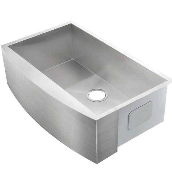 Comllen Commercial 30x20 Inch 304 Stainless Steel Farmhouse Sink, Single Bowl Kitchen Sinks 16 Gauge 9 Inch Deep Handmade Undermount Farm Apron Front Kitchen Sink