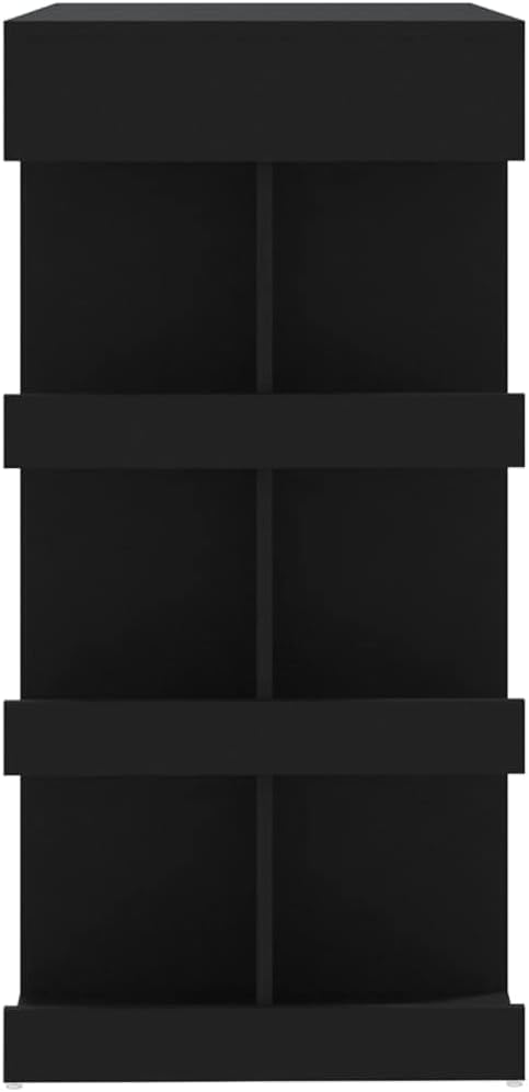 Bar Table Black Engineered Wood, Standard Rectangular Kitchen Dining Table, Modern Design for Indoor Living Space, 3 Shelves, Footrest, 39.4 x 19.7 x 40.0 Inches
